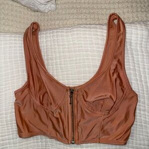 Urban Outfitters Copper Zip Crop Top